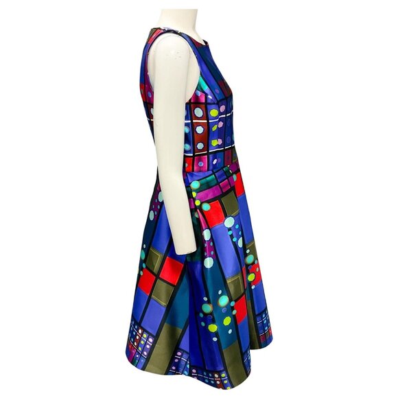 Peter Pilotto Blue Multi Silk Mikado Circle Dress - Picture 3 of 3